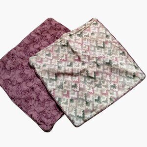Square Large Pillow Cushion Covers 24x24 In Reversible Abstract Floral Lot 2